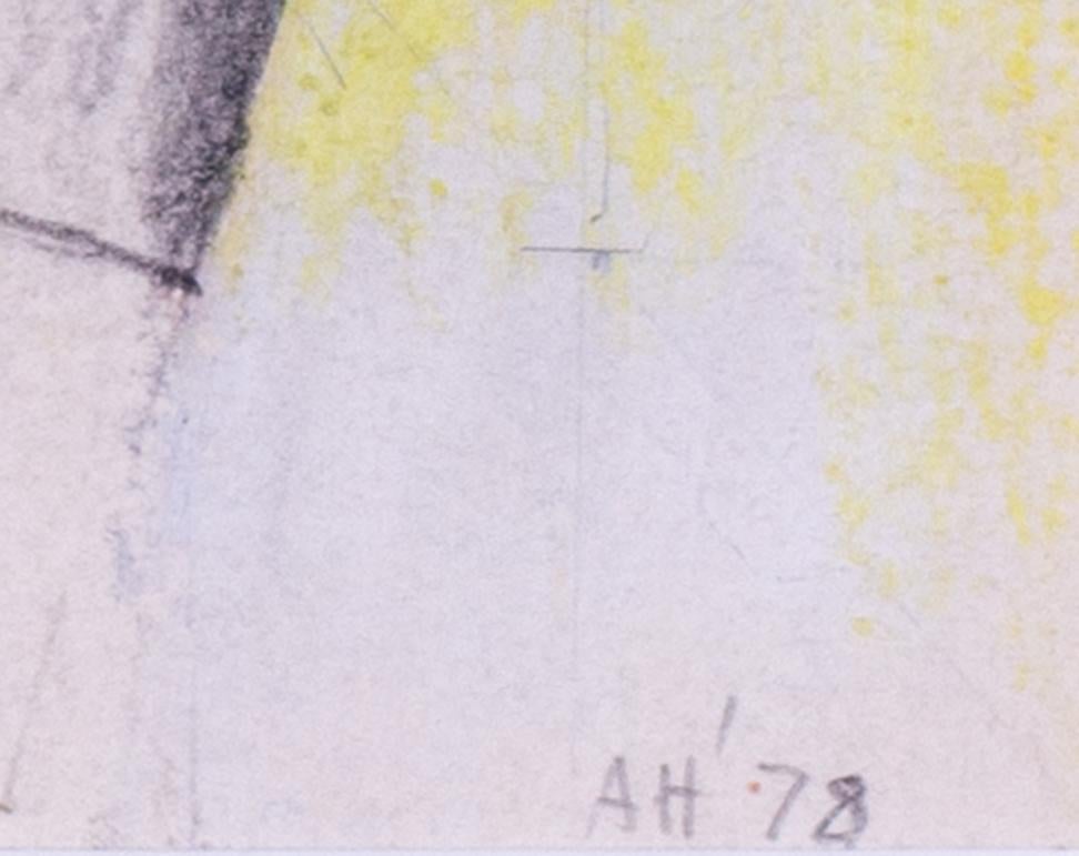 Aquarelle quadrillée abstraite de l'artiste Modern British Adrian Heath en vente 2