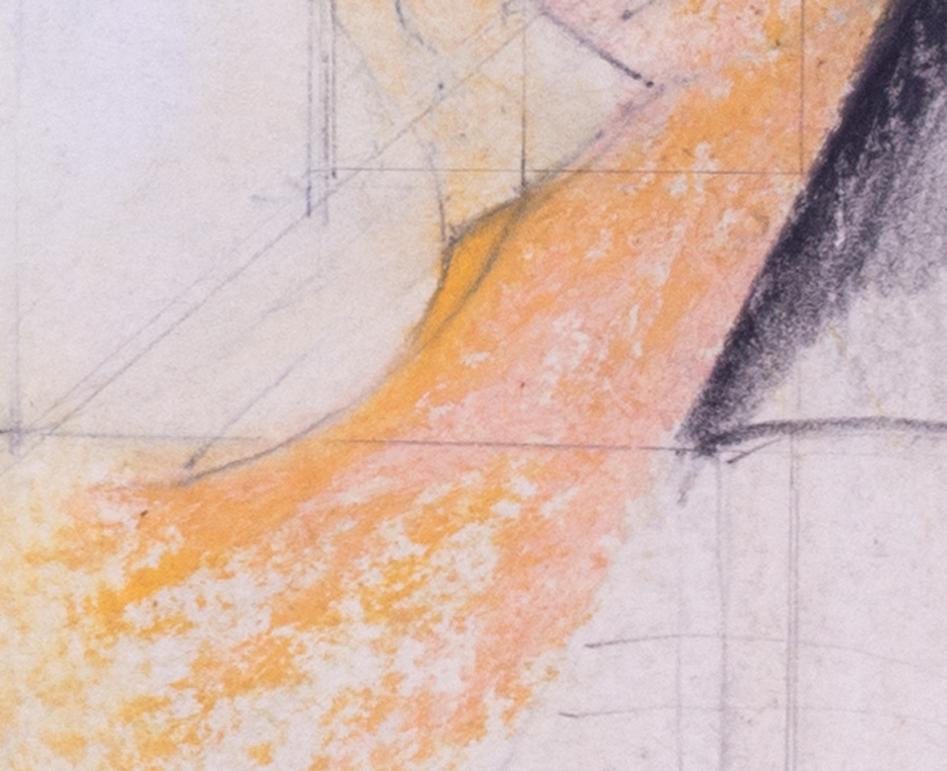 Aquarelle quadrillée abstraite de l'artiste Modern British Adrian Heath en vente 3