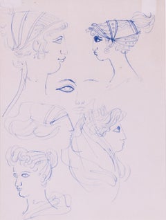 Ronald Searle ink drawings 'Studies for Dynamene'