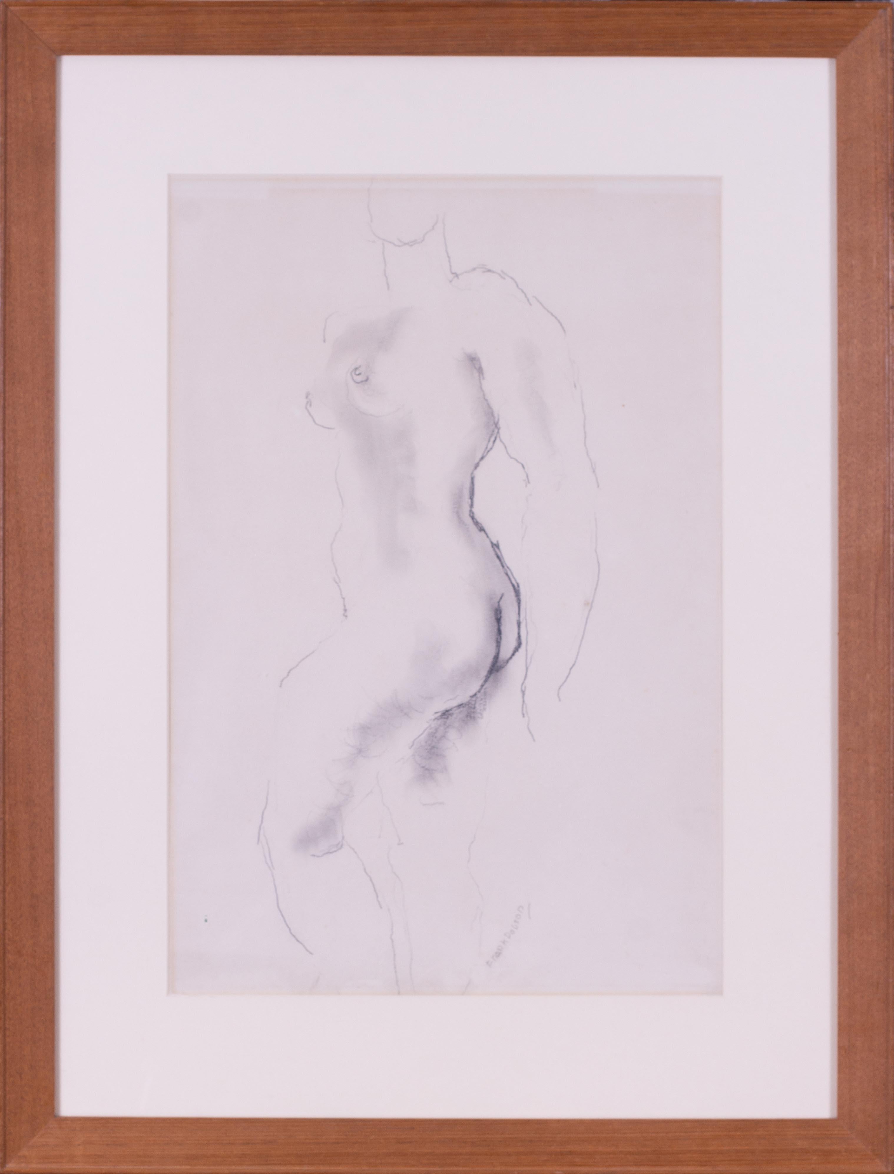 Frank Dobson (British, 1886 – 1963)
‘Standing nude’
Black crayon on paper
Signed `FRANK DOBSON` (lower right)
19.3/4 x 13.1/8 in. (50.3 x 33.3 cm.)
Exhibited: Chris Beetles Gallery, ‘A Century of British Art: 1945 – 2010, October / November 2021 No.