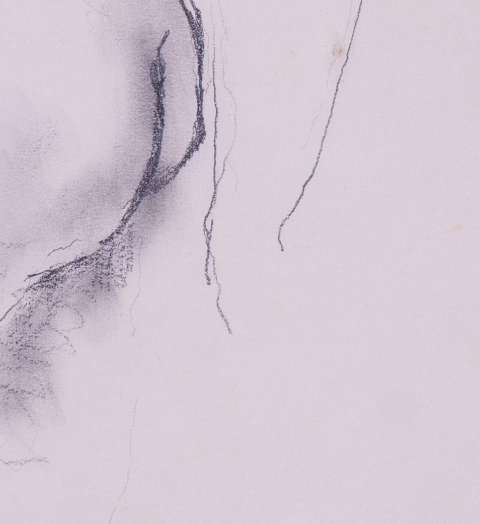 Black crayon drawing of a nude by Modern British artist Frank Dobson For Sale 4
