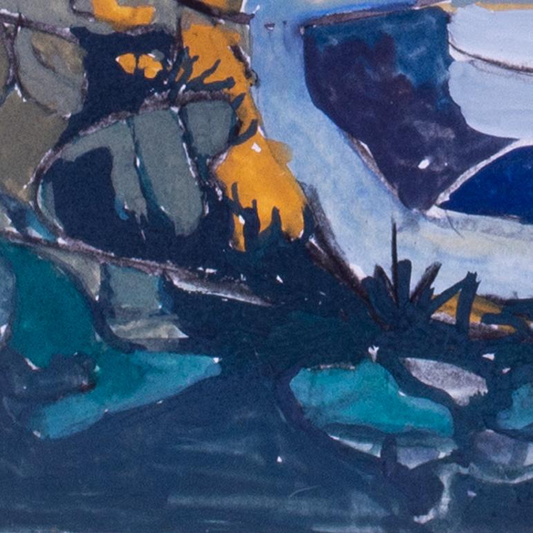 Towards the sea, Gouache auf Papier der britischen Künstlerin Rachel Fenner im Angebot 2