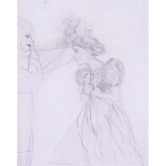 Stanley Spencer CBE RA che disegna "L'Annunciazione", inglese, circa 1973