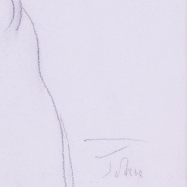 Augustus John (britannique, 1878 - 1961)
Nu à genoux
Crayon sur papier
Signé 