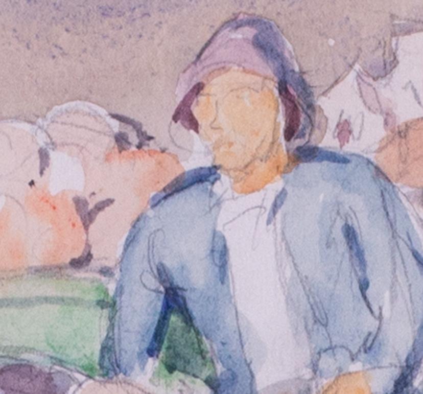 Set di 4 acquerelli, metà del XX secolo, di Harold Dearden, aiutanti di fattoria in vendita 9