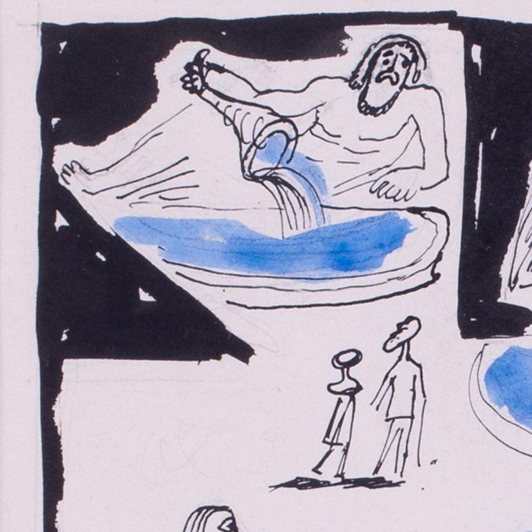 Edward Bawden Design des Zuhörers, Tinte auf Papier, britischer Maler, Illustrator im Angebot 5
