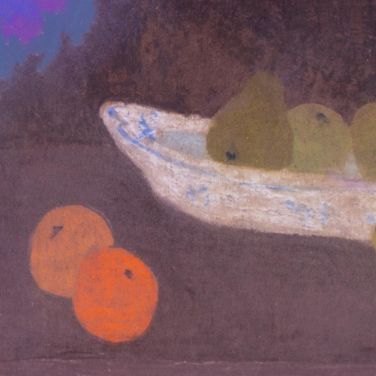 Studio a pastello Modern British di fiori con arance e pere di Bernard Myers in vendita 3