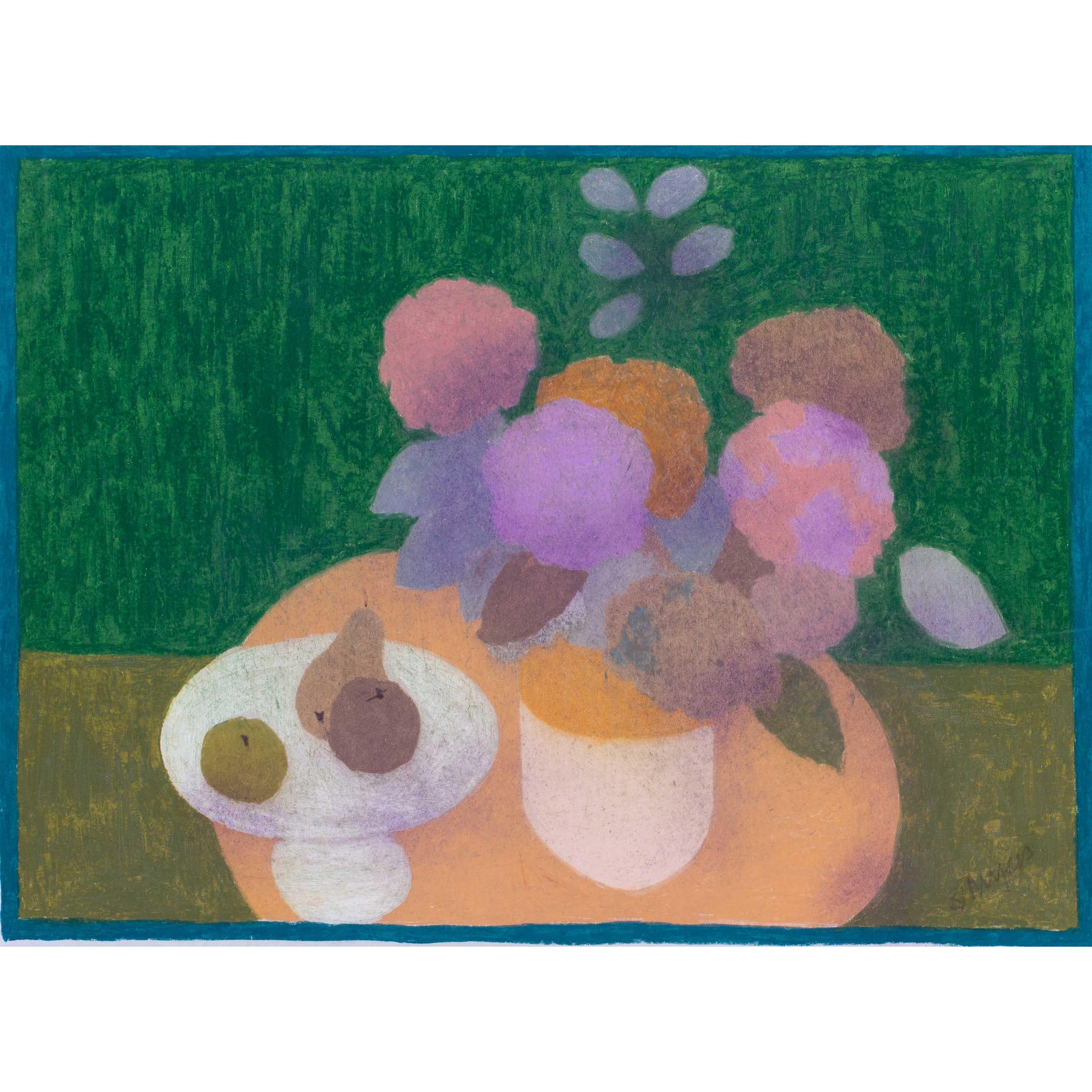Estudio al pastel Modern British de hortensias y bodegón de frutas de Bernard Myers en venta 6