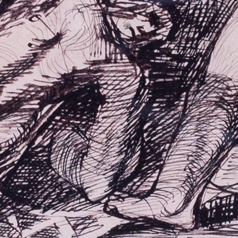 Norman Basile Townes (britannique, 1915 - 1987)
Une allégorie classique
Plume et encre
6.3/4 x 9.1/4 in. (17.2 x 23.3 cm.)

Norman Basile Townes (1905-1984) était un artiste britannique connu pour ses œuvres religieuses et allégoriques évocatrices,