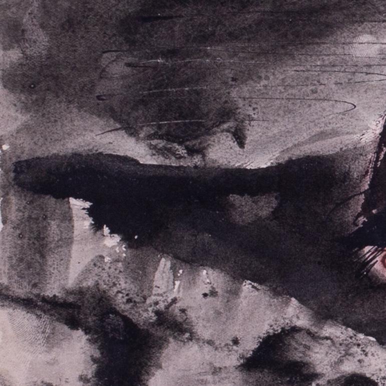 Britische ausdrucksstarke Gouache aus der Mitte des Jahrhunderts 