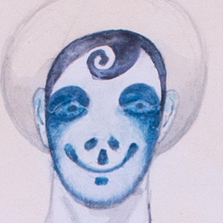 Edward Burra original drawing for a costume design for clown, British, 20th Cent For Sale 2