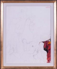 Edward Burra original gouache  'The Procession', British, 20th Century