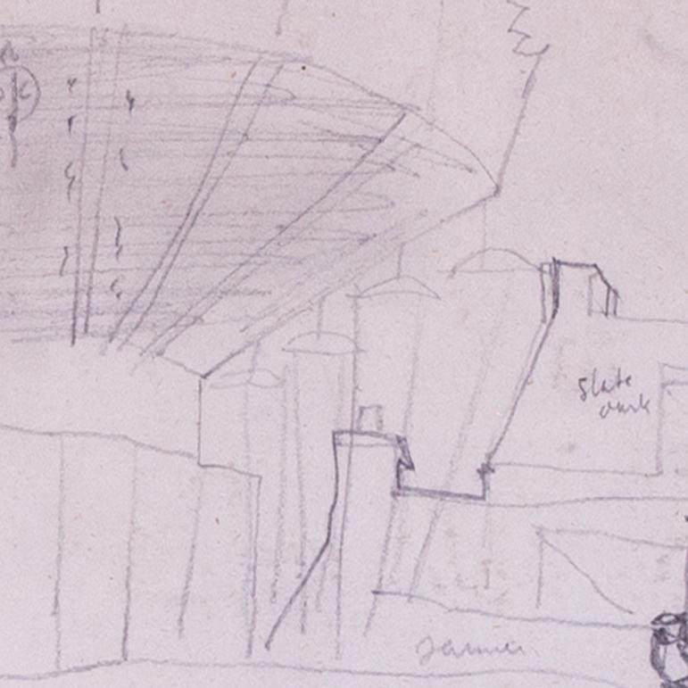 Dessin original de Christopher Wood, Royaume-Uni 20e siècle, Arrivée de la fête foraine en vente 4
