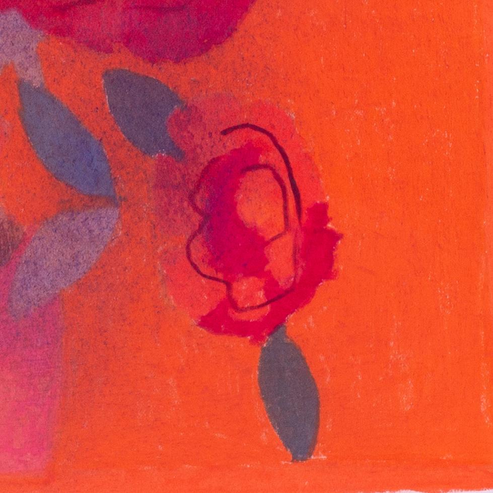 Studio a pastello Modern British di Peonie rosse di Bernard Myers in vendita 3