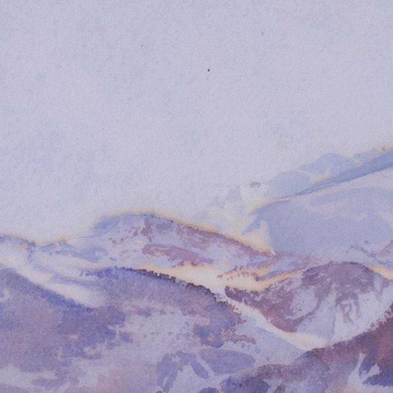 Russell Flint watercolour of skiing near St. Moritz, British, 20th Century For Sale 1