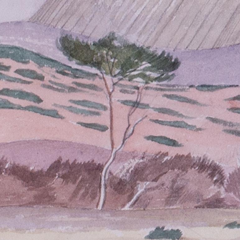 John Northcote Nash CBE RA (Regno Unito, 1893-1977)
Discariche di argilla cinese, St. Austell, 1971
Matita su acquerello
Firmato e datato in basso a sinistra: John Nash 1971
13.25 x 22 in. (33.7 x 55.8 cm)

Un paesaggio silenziosamente evocativo