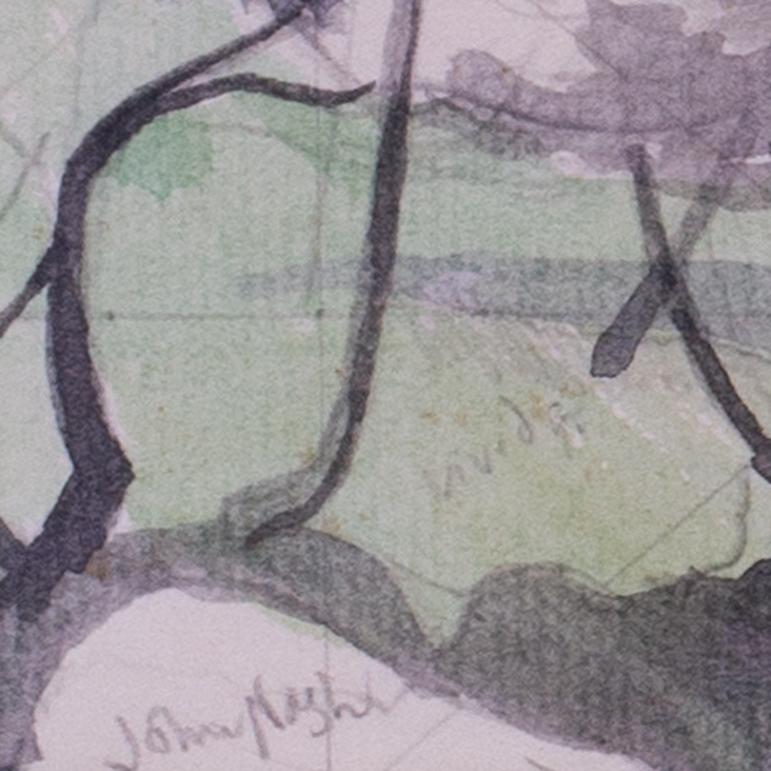 Aquarelle de John Northcote Nash représentant les chutes près de Denbigh, au nord du Pays de Galles. - Art de John Northcote Nash CBE RA