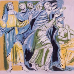 A study of saints, the mural for Chichester Cathedral by Hans Feibusch, British