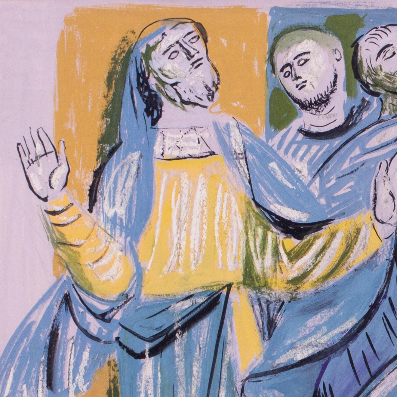 Un estudio de santos, el mural para la catedral de Chichester de Hans Feibusch, británico en venta 3