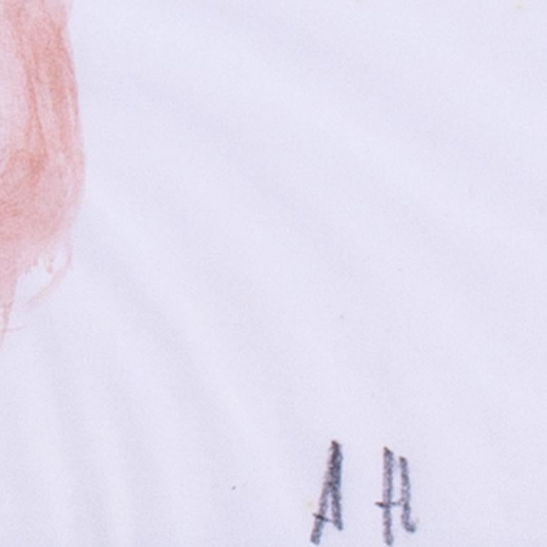 Adrian Heath, británico, La modelo del artista, lápiz y acuarela en venta 1