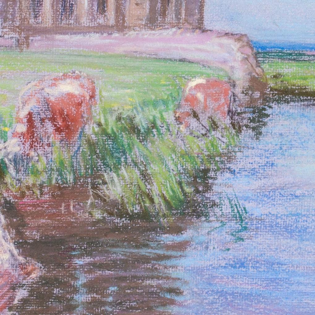 Paisaje americano del siglo XX de la Abadía de Whitby, Reino Unido, por Horton, pastel - Art Impresionista de William Samuel Horton