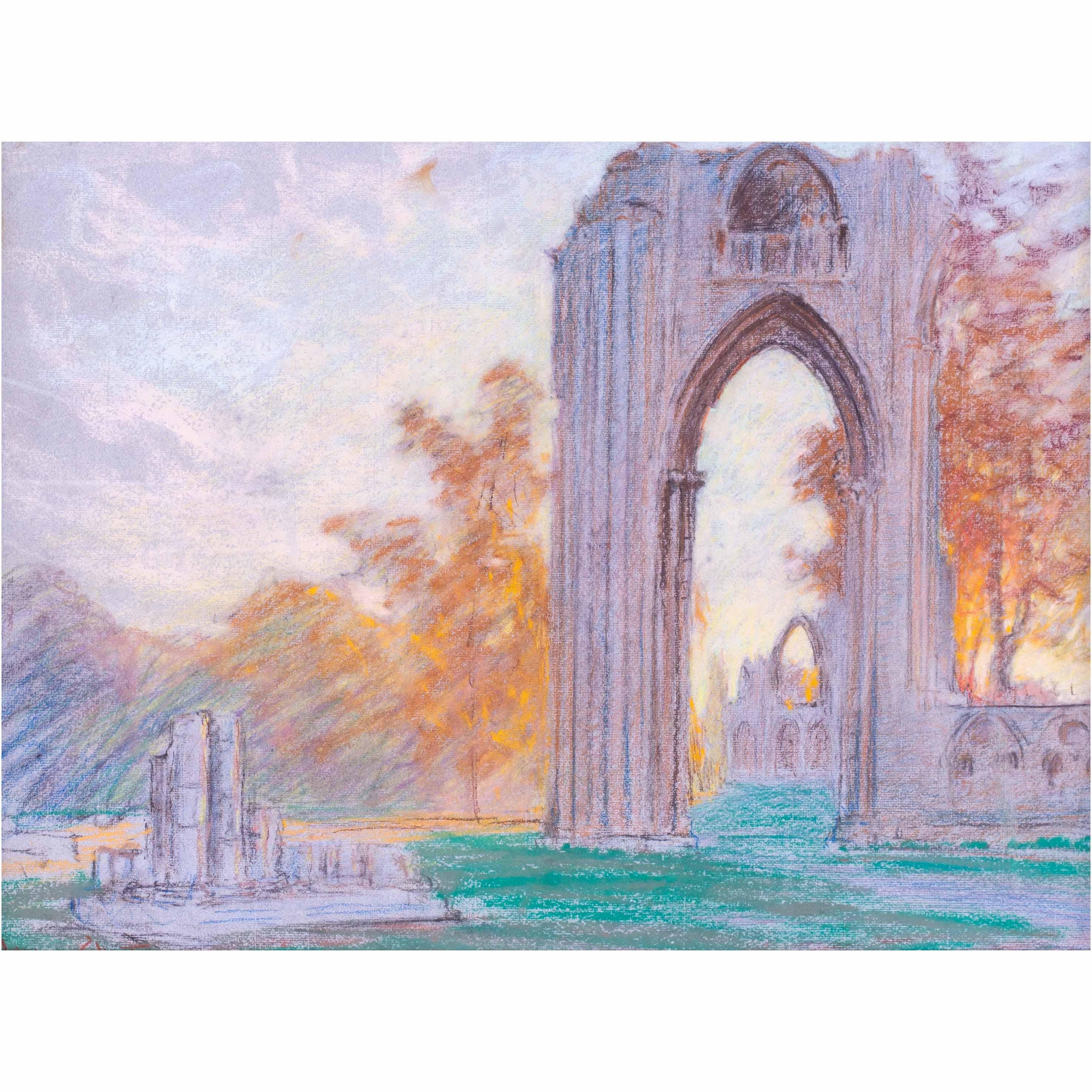 Paisaje americano del siglo XX de la Abadía de Santa María de York por Horton en venta 1