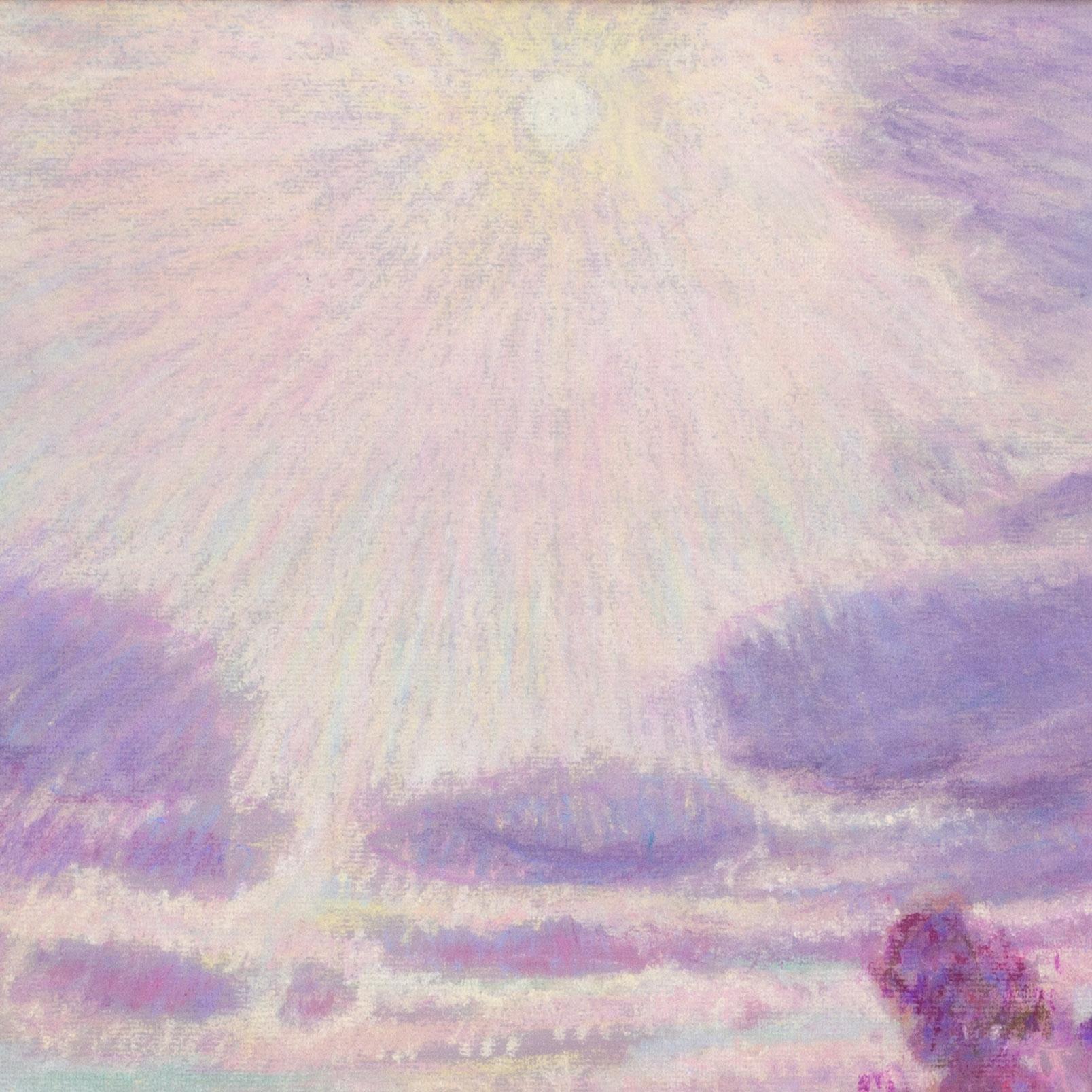 Pintura paisajista estadounidense del siglo XX sobre los tejados de París, por Horton - Landscape Art Gris de William Samuel Horton