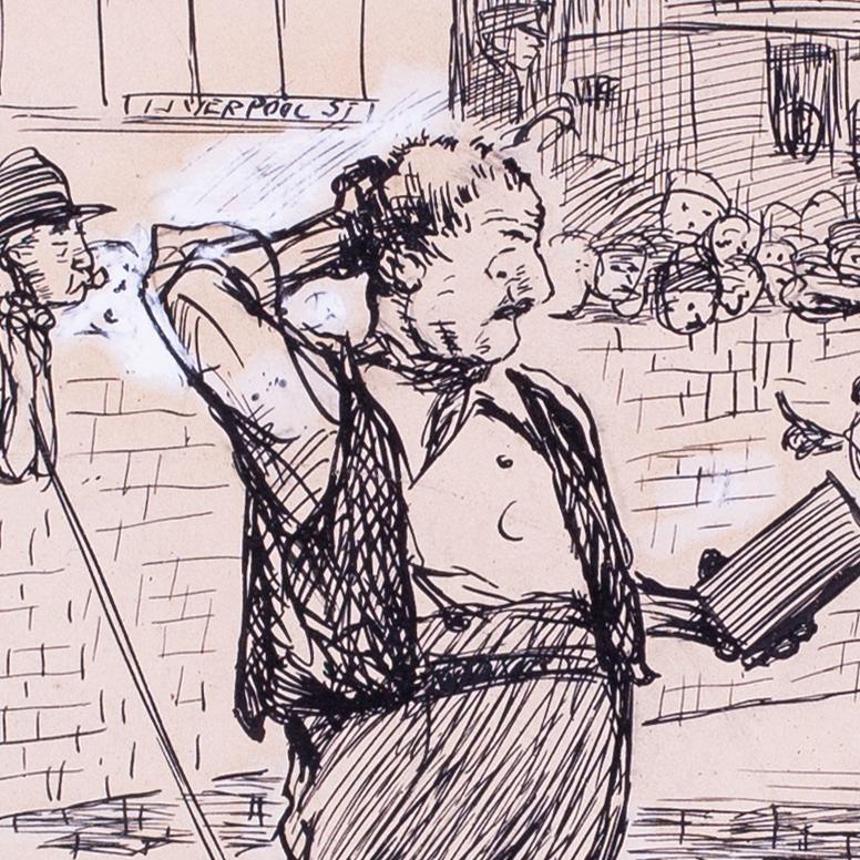Ernest Howard Shepard,  illustration du magazine Punch, signée, stylo à encre en vente 4