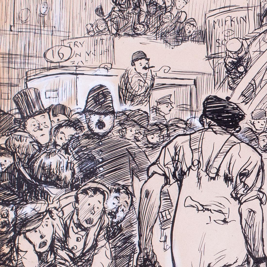 Ernest Howard Shepard,  illustration du magazine Punch, signée, stylo à encre en vente 6