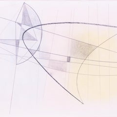 John Wells 'Abstract forms' signé avec le cachet du Studio, crayon et pastel, britannique