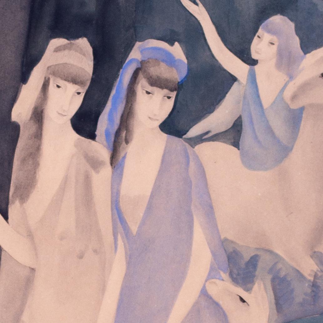 Francese, 1927, dipinto a matita e acquerello 