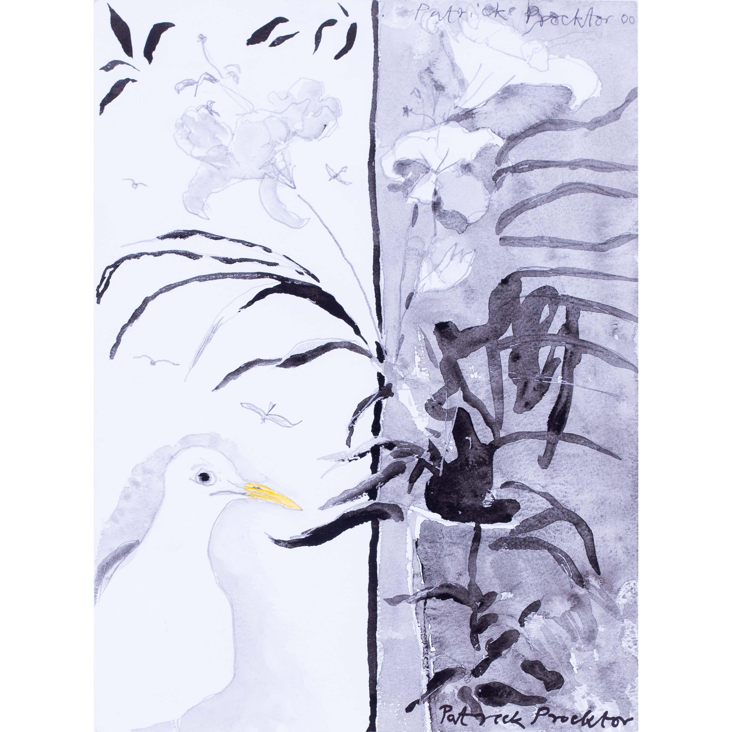 British, Patrick Procktor watercolour of 'Seagull at the window', 2000 For Sale 5