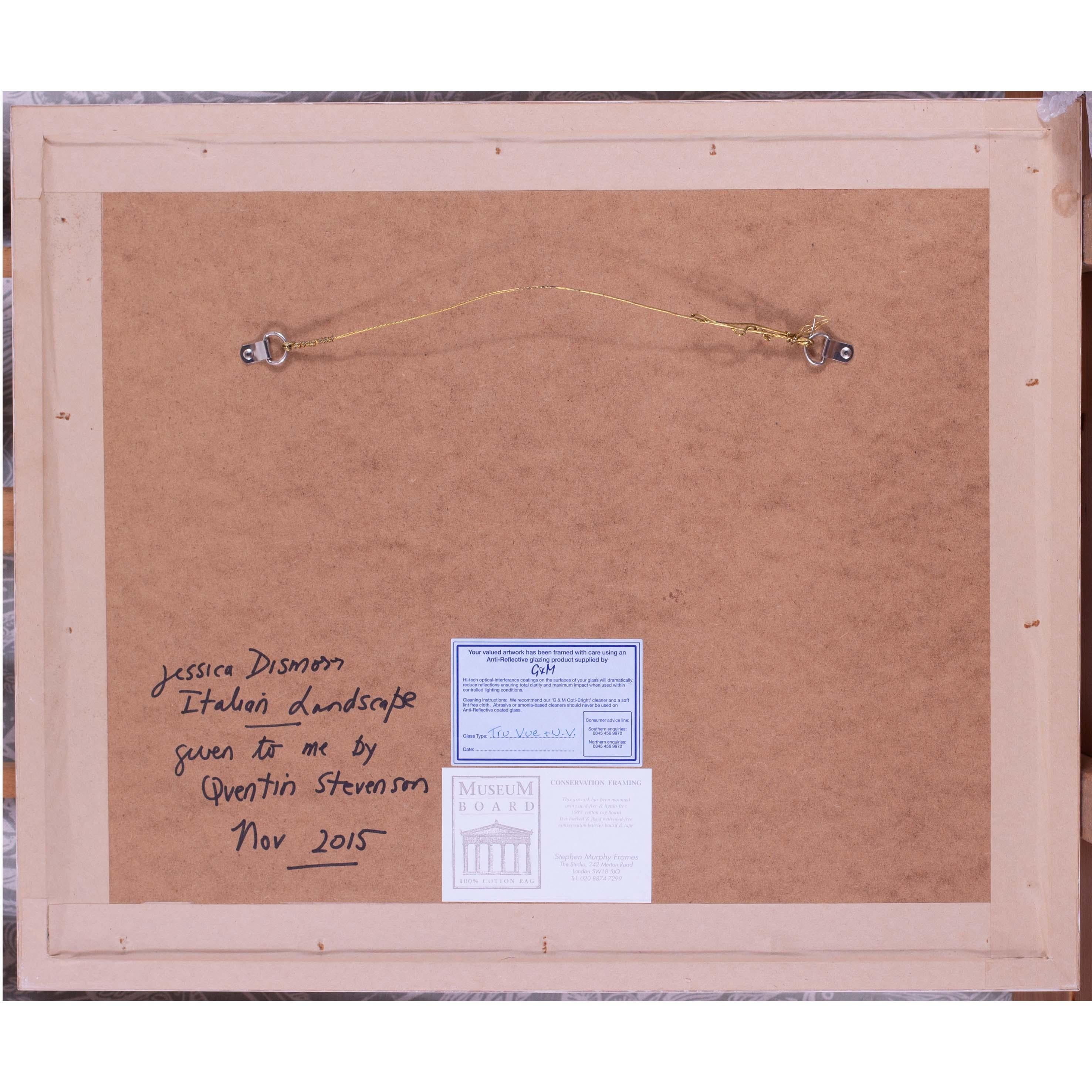 Artista británica Jessica Dismorr 'Paisaje italiano', lápiz acuarelable en venta 4