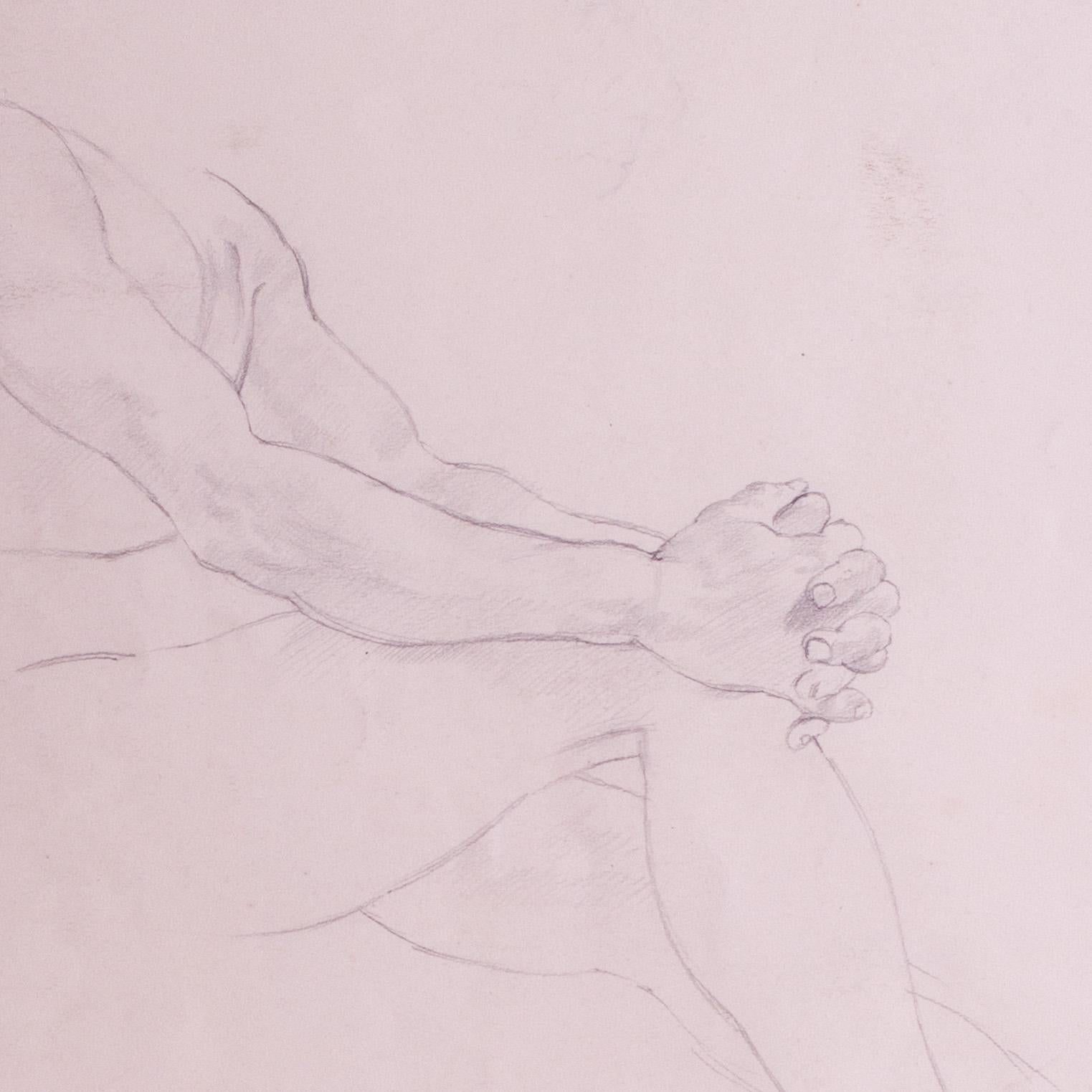 Stanley Spencer drawing 'Clasped hands' from estate of the artist, British For Sale 3