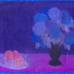 Bernard Myers pastel on paper 'Blue Hydrangeas', British 20th Century still life