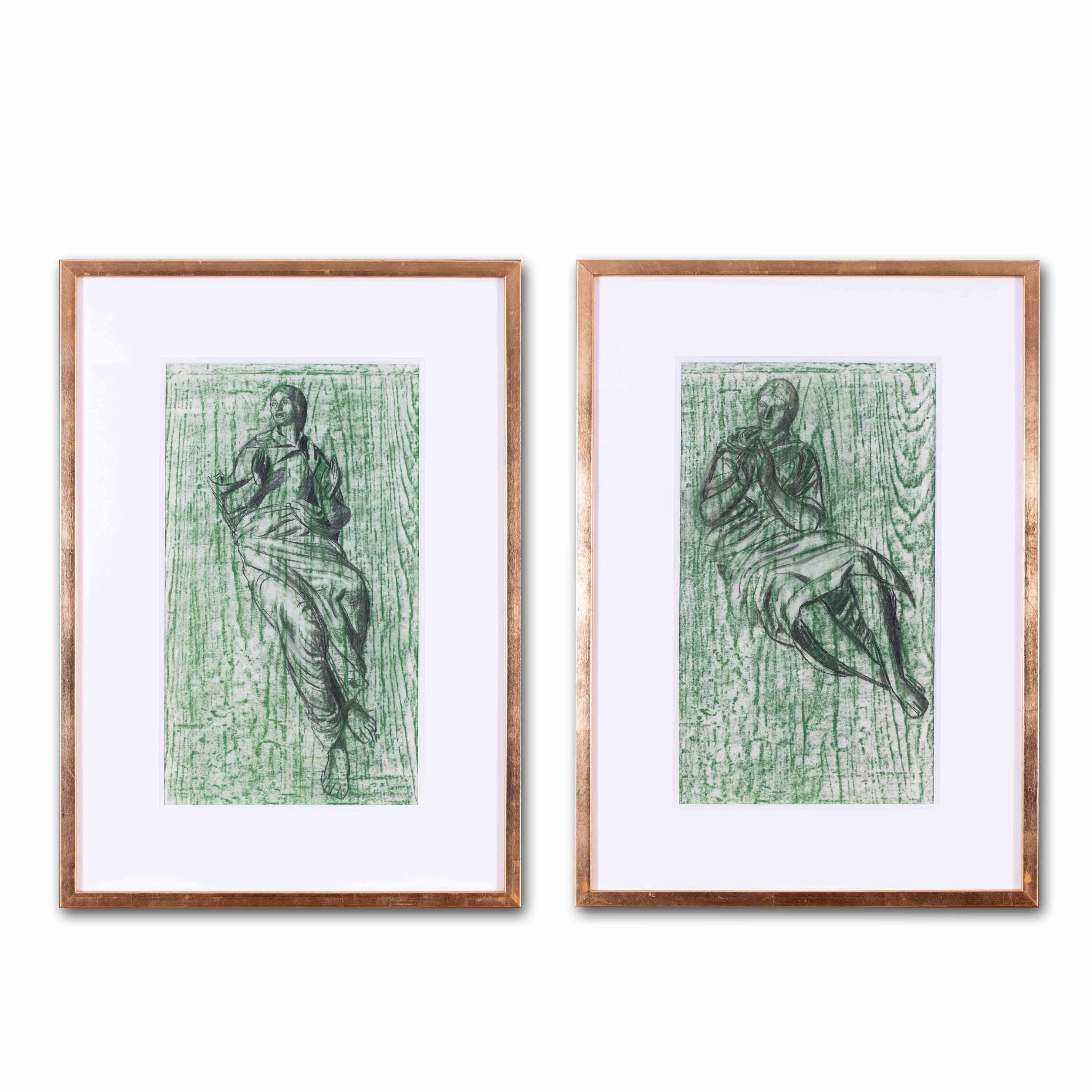 Hans Feibusch (German, 1898 – 1998)
Studies of Saints, a pair
Charcoal and pastel on paper
21.1/8 x 12 in. (53.7 x 30.8 cm.
Provenance: From the estate of the artist

Hans Feibusch, born in Frankfurt and later a naturalised British citizen, was one