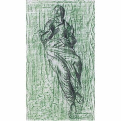 Studies of Saints, a pair, British, 20th Century artist Hans Feibusch, green