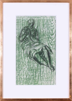Hans Feibusch - Study of a Saint, British, 20th Century artist Hans Feibusch, green Study of a Saint, British, 20th Century artist Hans Feibusch, green