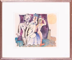 1941 Watercolour by Austrian artist Hugo Dachinger, 'Bohemians'