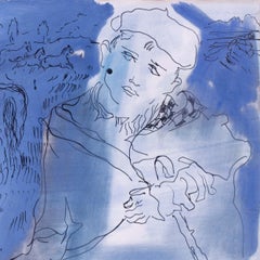 Deutsch / Amerikanisch Franz Bueb 'Hirtenjunge in Spanien', 20. Jahrhundert, Aquarell