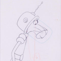 Pink Panther in a space suit, production animation drawing probably 1980s