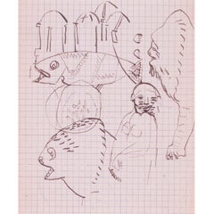 Robert Colquhoun & Robert Macbryde sketch from Siena, Italy, 1949, British