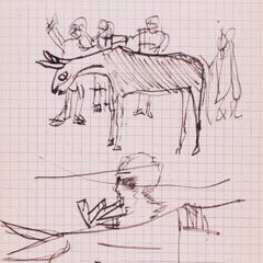 Esquisse de Robert Colquhoun et Robert Macbryde réalisée à Sienne, en Italie, en 1949, britannique