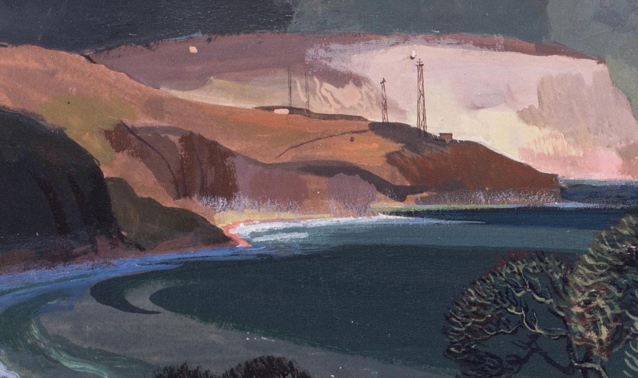Britisches Gemälde des britischen 20. Jahrhunderts mit einer stimmungsvollen Meereslandschaft des maritimen Künstlers Trenaman Back (Expressionismus), Art, von Robert Trenaman Back 