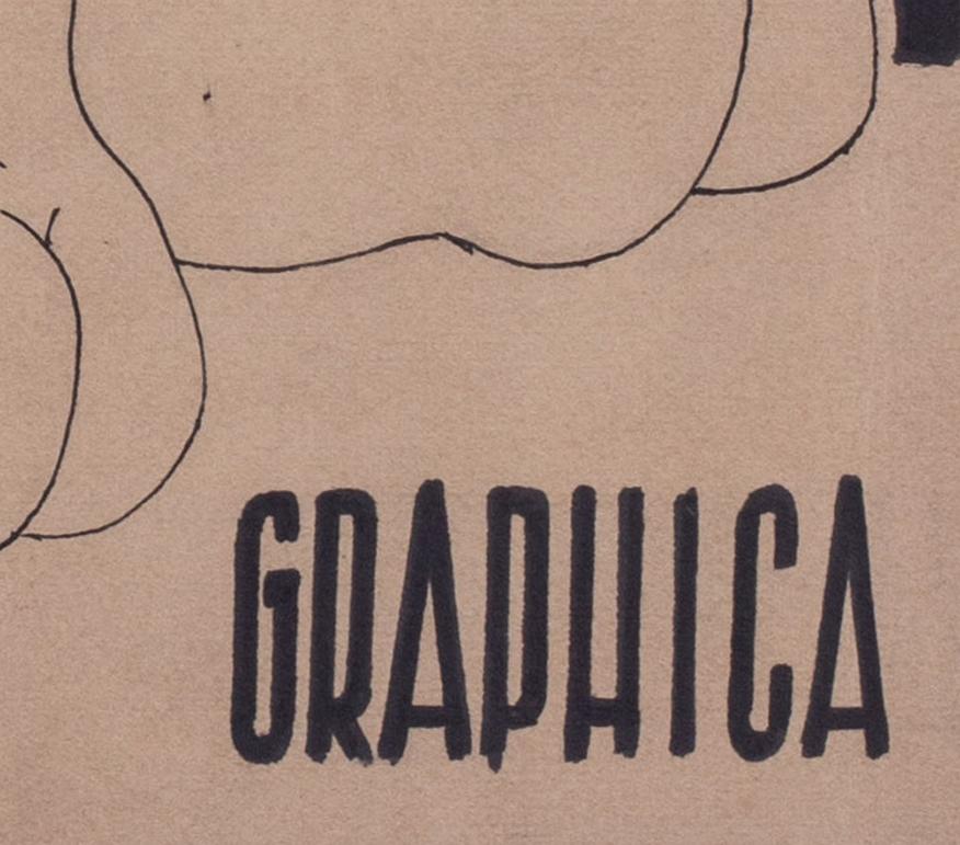 Mid 20th Century French Expressionist drawing by Morot-Sir 'Graphica' 1