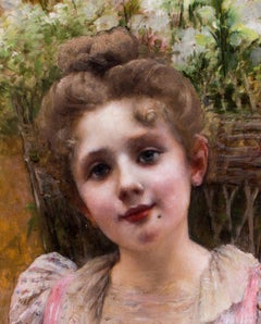 British, 19th Century, oil on canvas, 'The flower seller' by Prinsep RA