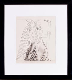 Jean Dupas art deco drawing, 'The Angel of light'