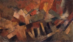 20th Century French abstracted landscape by Beatus Zumstein, autumnal shades