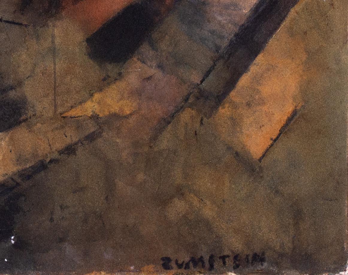 20th Century French abstracted landscape by Beatus Zumstein, autumnal shades For Sale 5