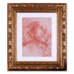 Französische, alte Meisterzeichnung eines Gentleman von Jean-Baptiste Greuze